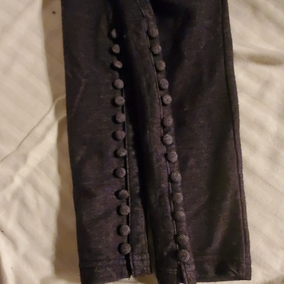 Nwot INC Dark Grey Button Leggings Womens Large - Picture 2 of 3